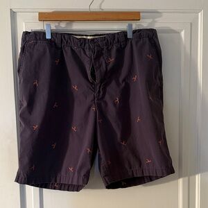 Cremieux navy Shorts with pink lobster Design